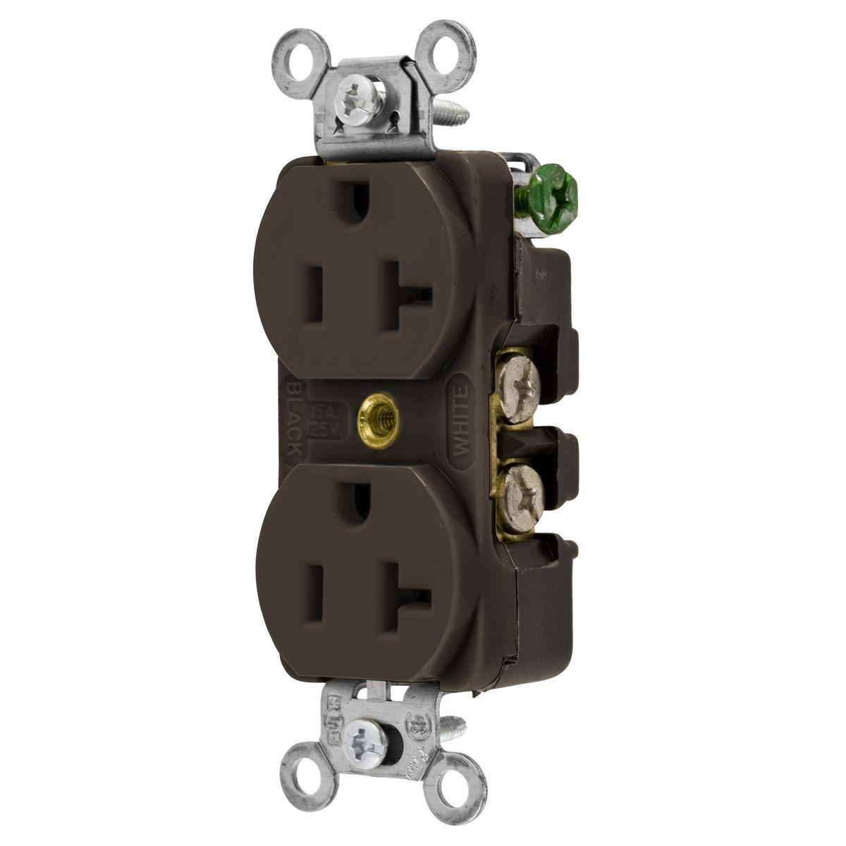 Hubbell Wiring Device-Kellems 5352B Straight Blade Receptacles