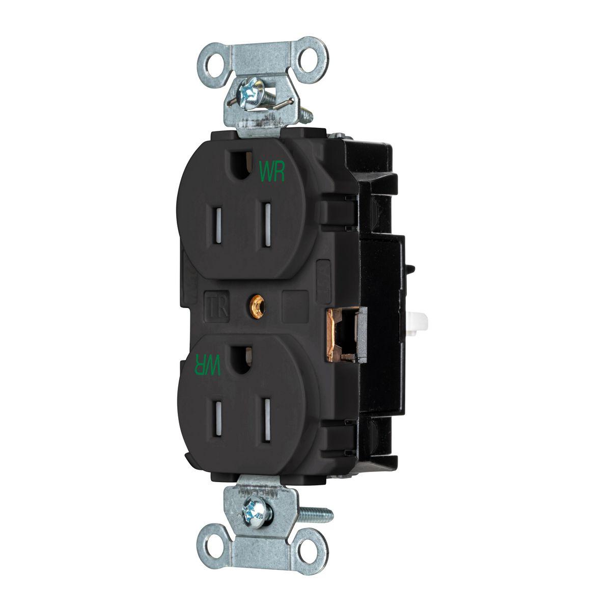 Hubbell Wiring Device-Kellems BR15STBKWRTR Straight Blade Receptacles