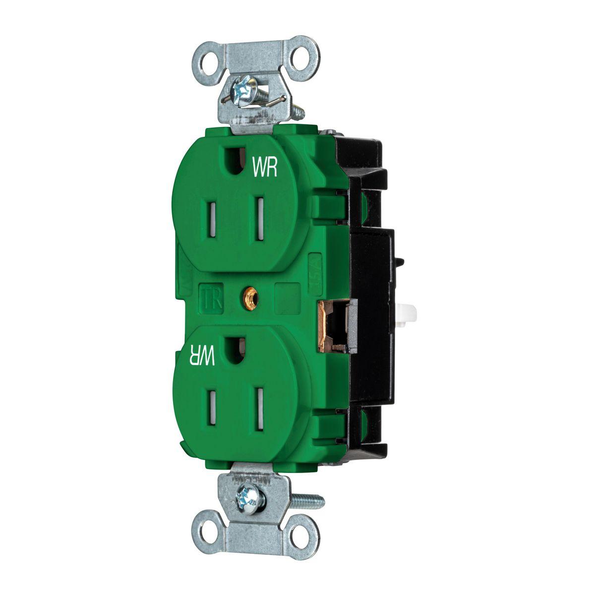 Hubbell Wiring Device-Kellems BR15STGNWRTR Straight Blade Receptacles