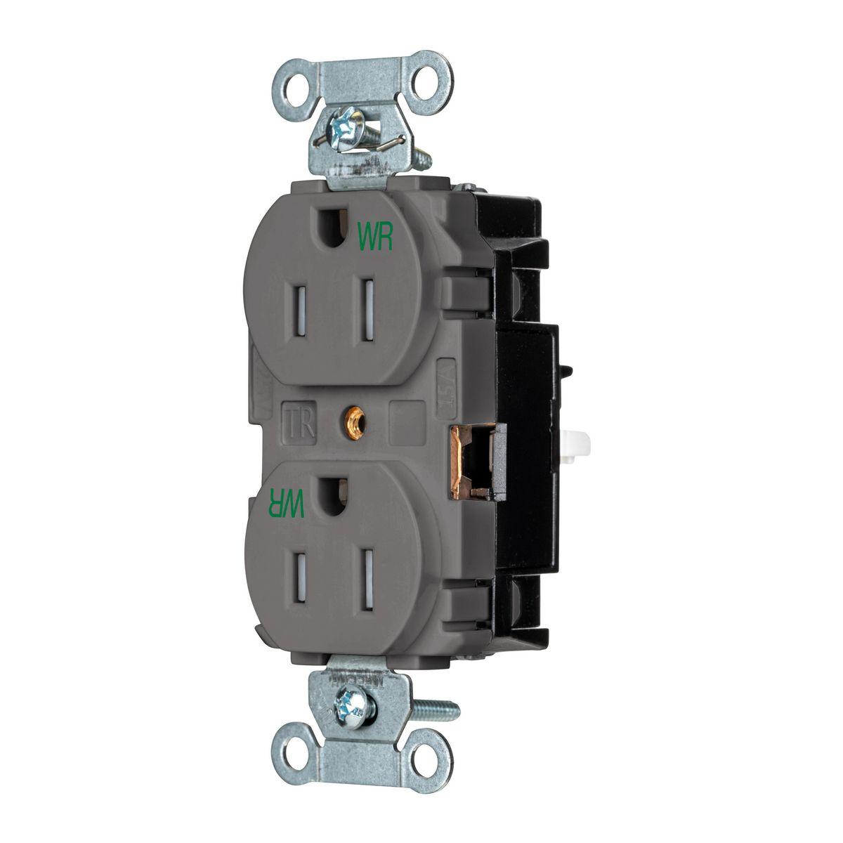 Hubbell Wiring Device-Kellems BR15STGYWRTR Straight Blade Receptacles