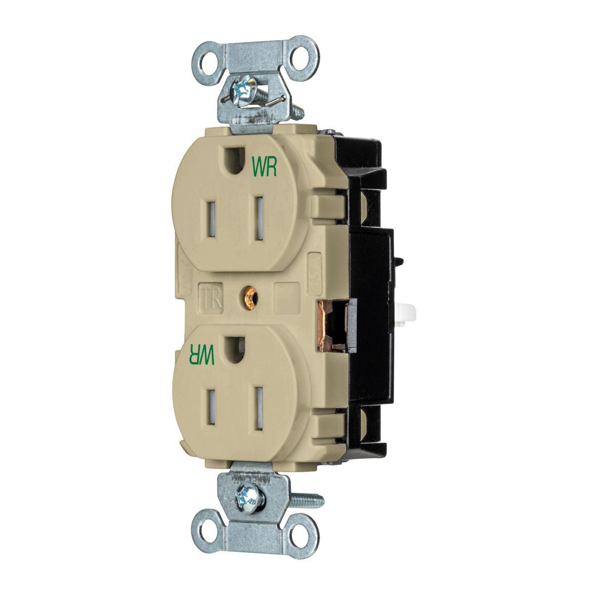 Hubbell Wiring Device-Kellems BR15STIWRTR Straight Blade Receptacles