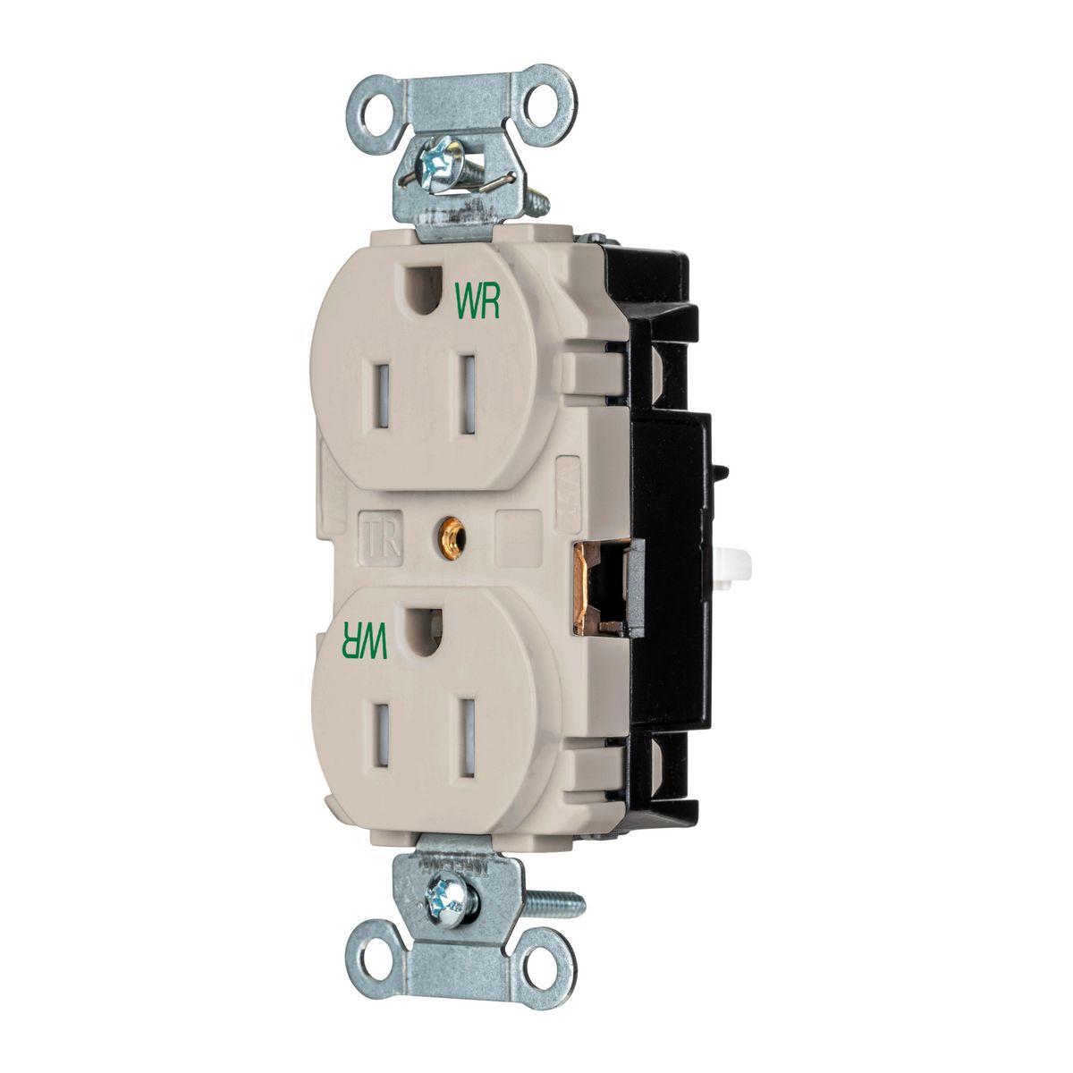 Hubbell Wiring Device-Kellems BR15STLAWRTR Straight Blade Receptacles