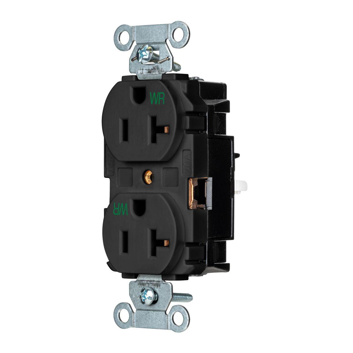 Hubbell Wiring Device-Kellems BR20STBKWR Straight Blade Receptacles