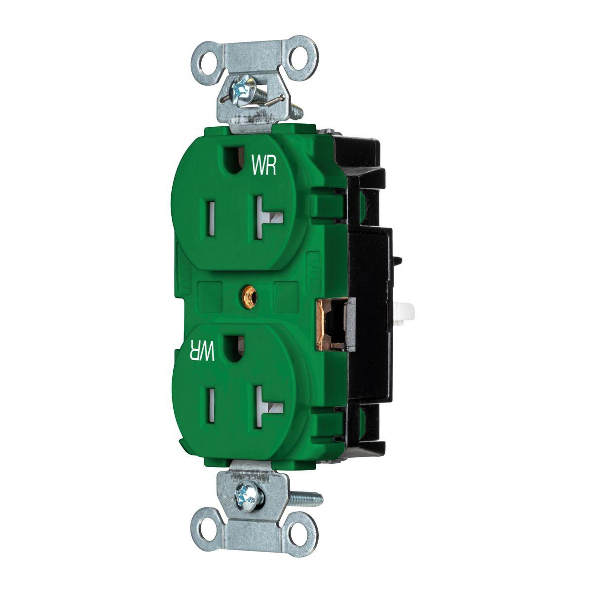 Hubbell Wiring Device-Kellems BR20STGNWRTR Straight Blade Receptacles