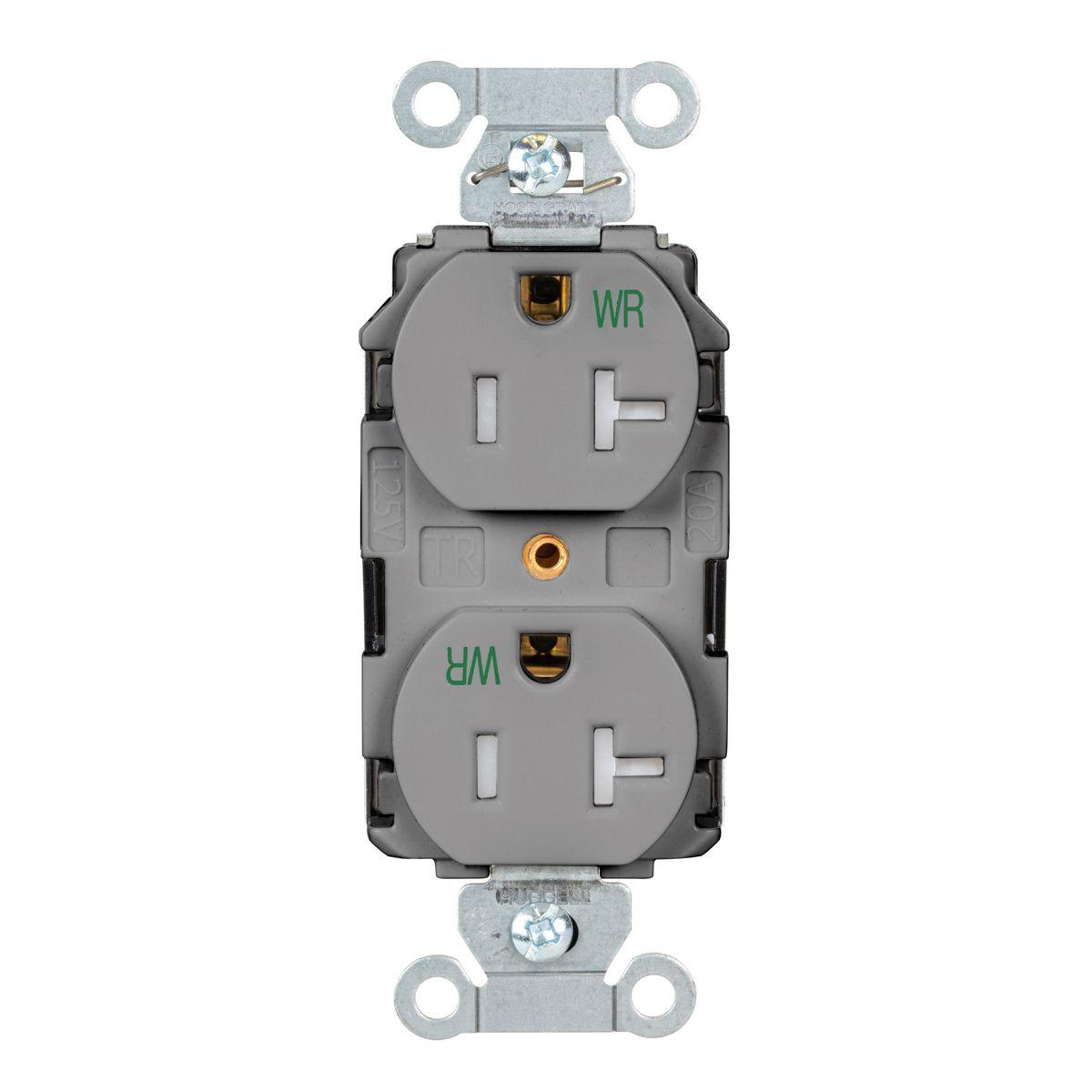 Hubbell Wiring Device-Kellems BR20STGYWRTR Straight Blade Receptacles
