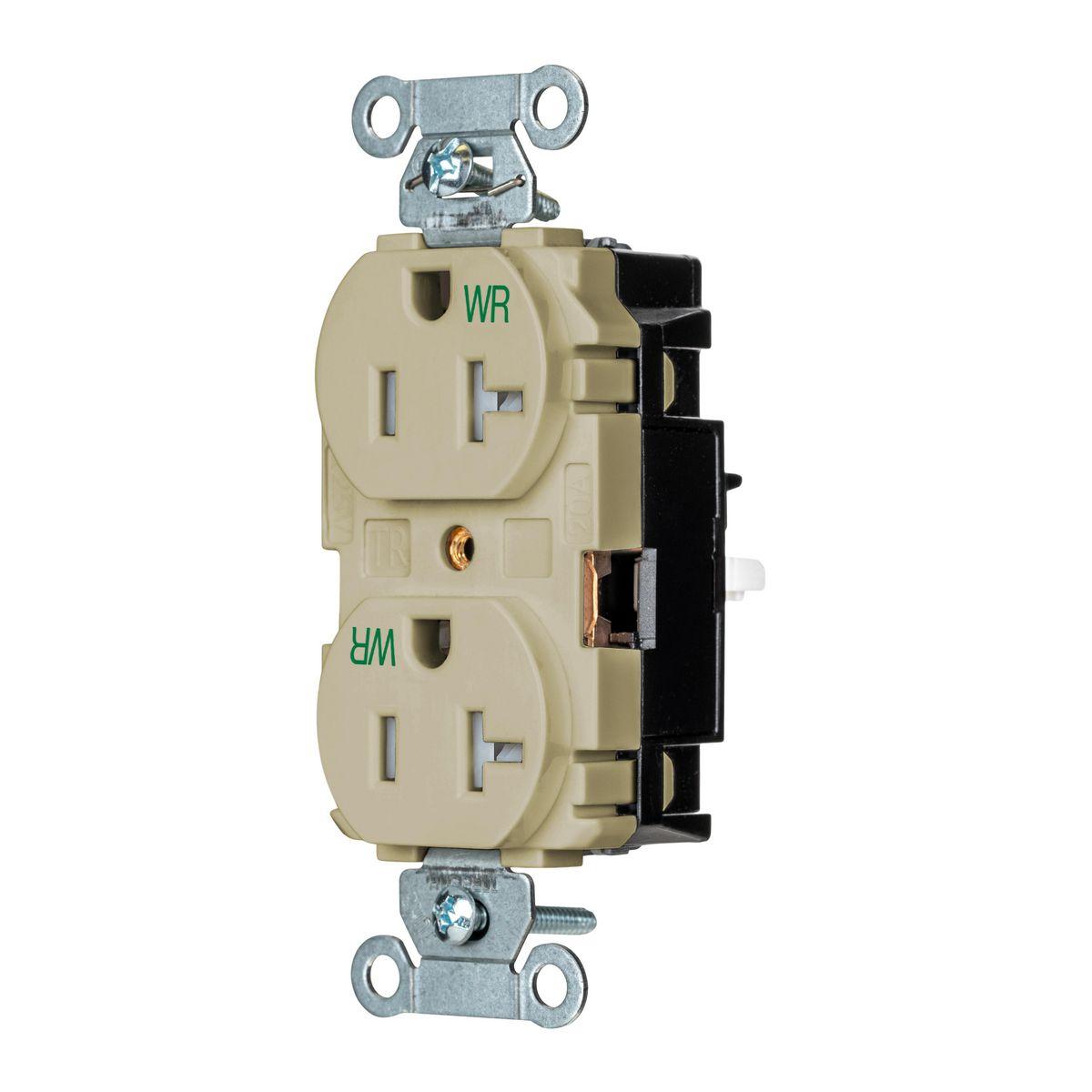 Hubbell Wiring Device-Kellems BR20STIWRTR Straight Blade Receptacles