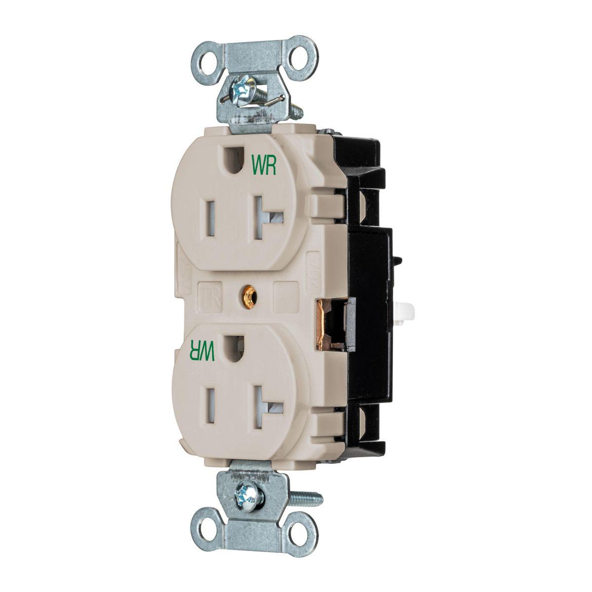 Hubbell Wiring Device-Kellems BR20STLAWRTR Straight Blade Receptacles