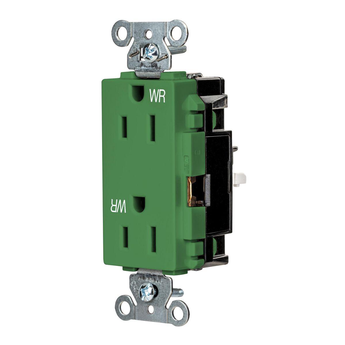 Hubbell Wiring Device-Kellems DR15STGNWR Straight Blade Receptacles