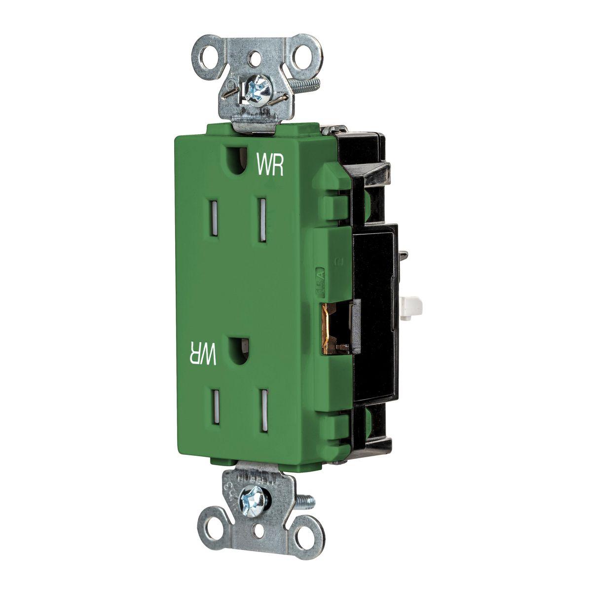 Hubbell Wiring Device-Kellems DR15STGNWRTR Straight Blade Receptacles
