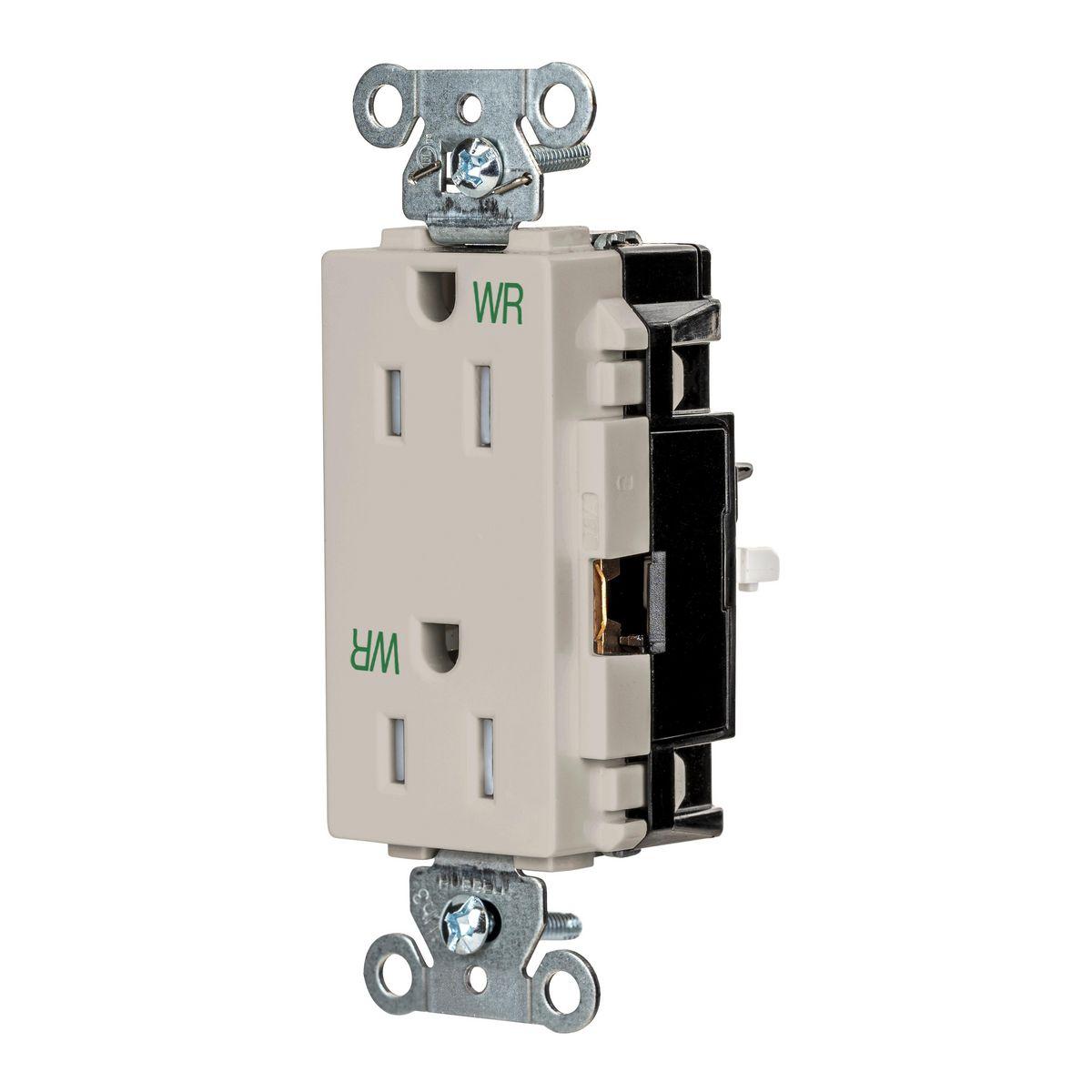 Hubbell Wiring Device-Kellems DR15STLAWRTR Straight Blade Receptacles