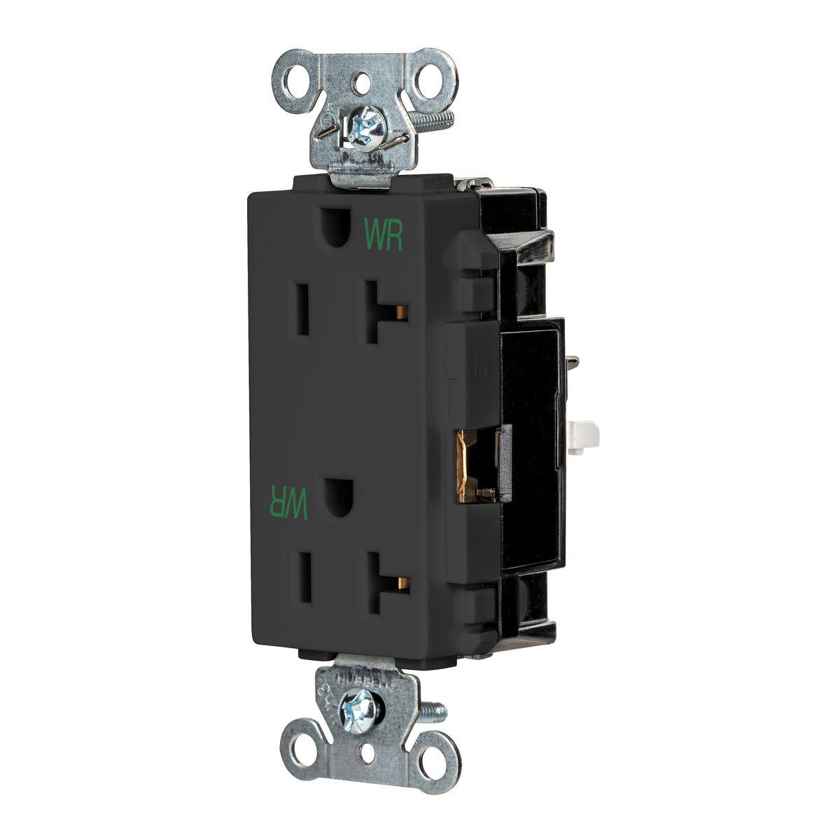 Hubbell Wiring Device-Kellems DR20STBKWR Straight Blade Receptacles