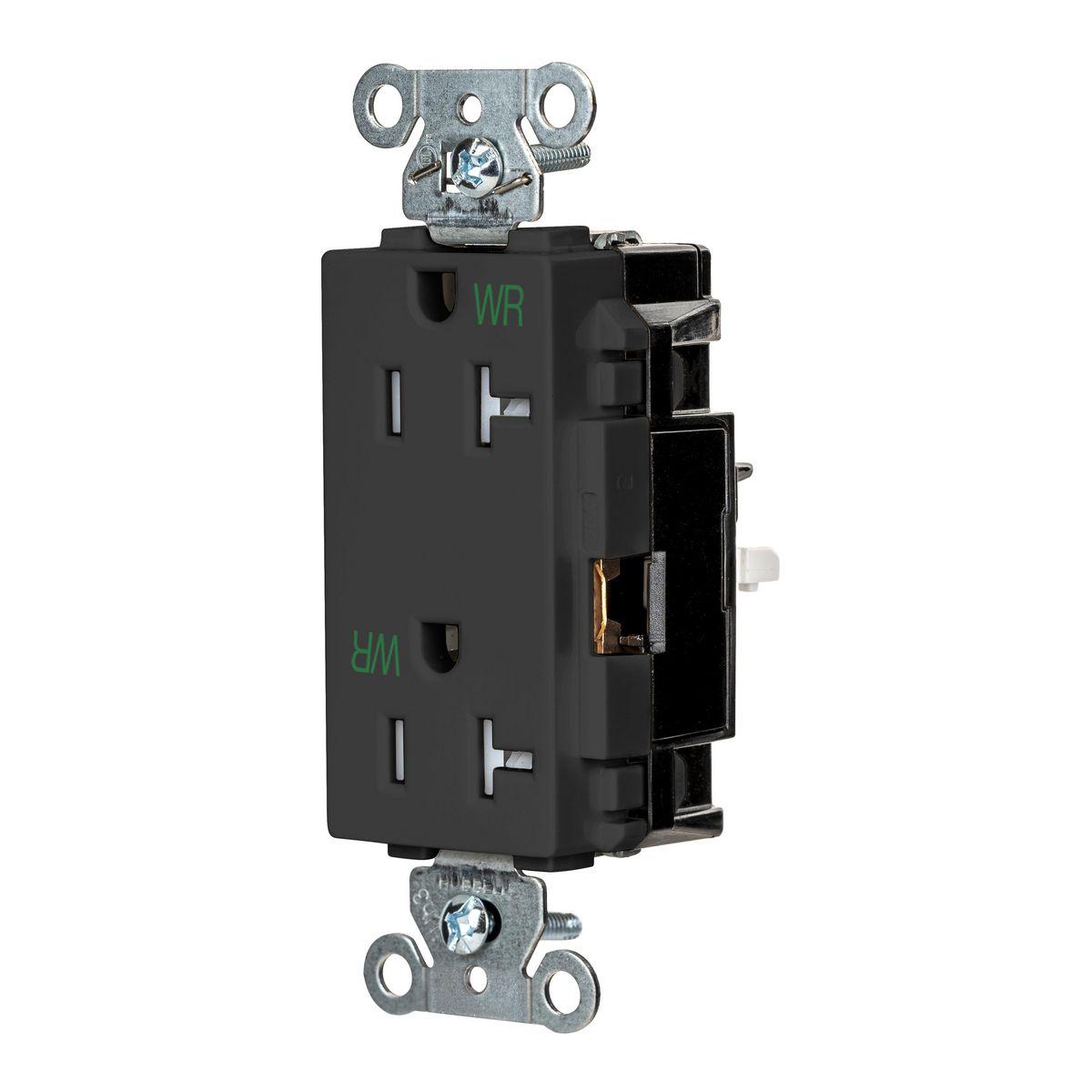 Hubbell Wiring Device-Kellems DR20STBKWRTR Straight Blade Receptacles