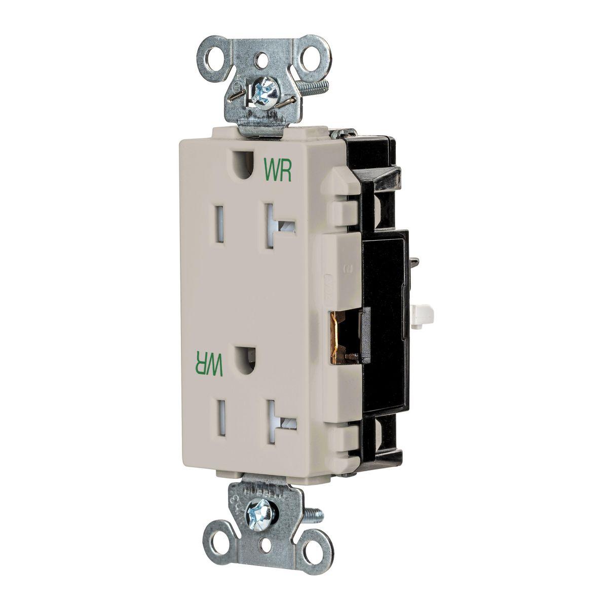 Hubbell Wiring Device-Kellems DR20STLAWRTR Straight Blade Receptacles