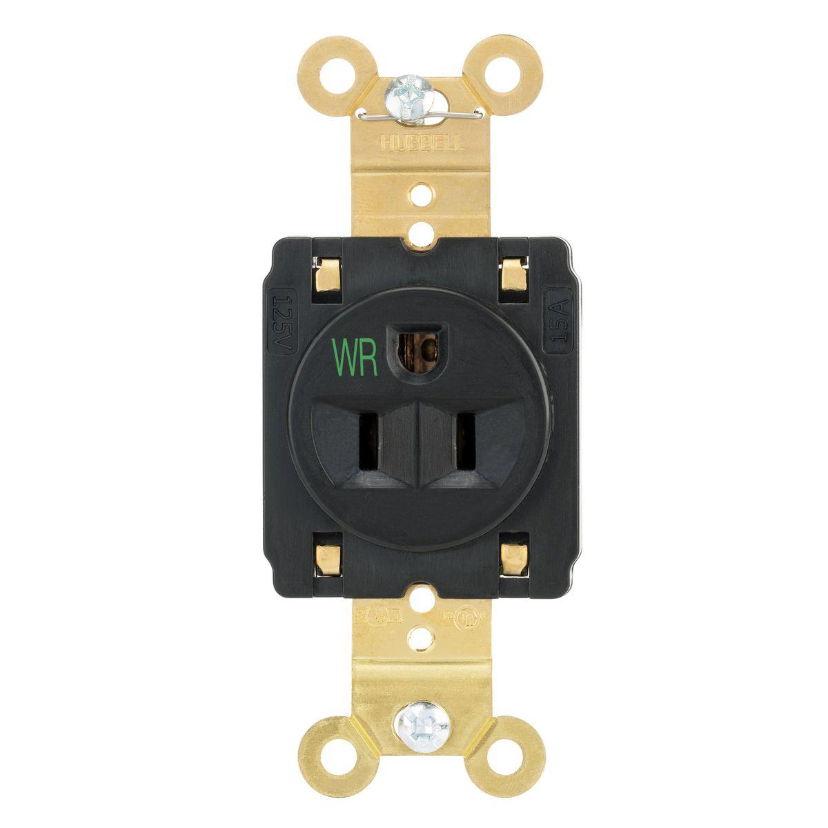 Hubbell Wiring Device-Kellems HBL5261STBKWR Straight Blade Receptacles