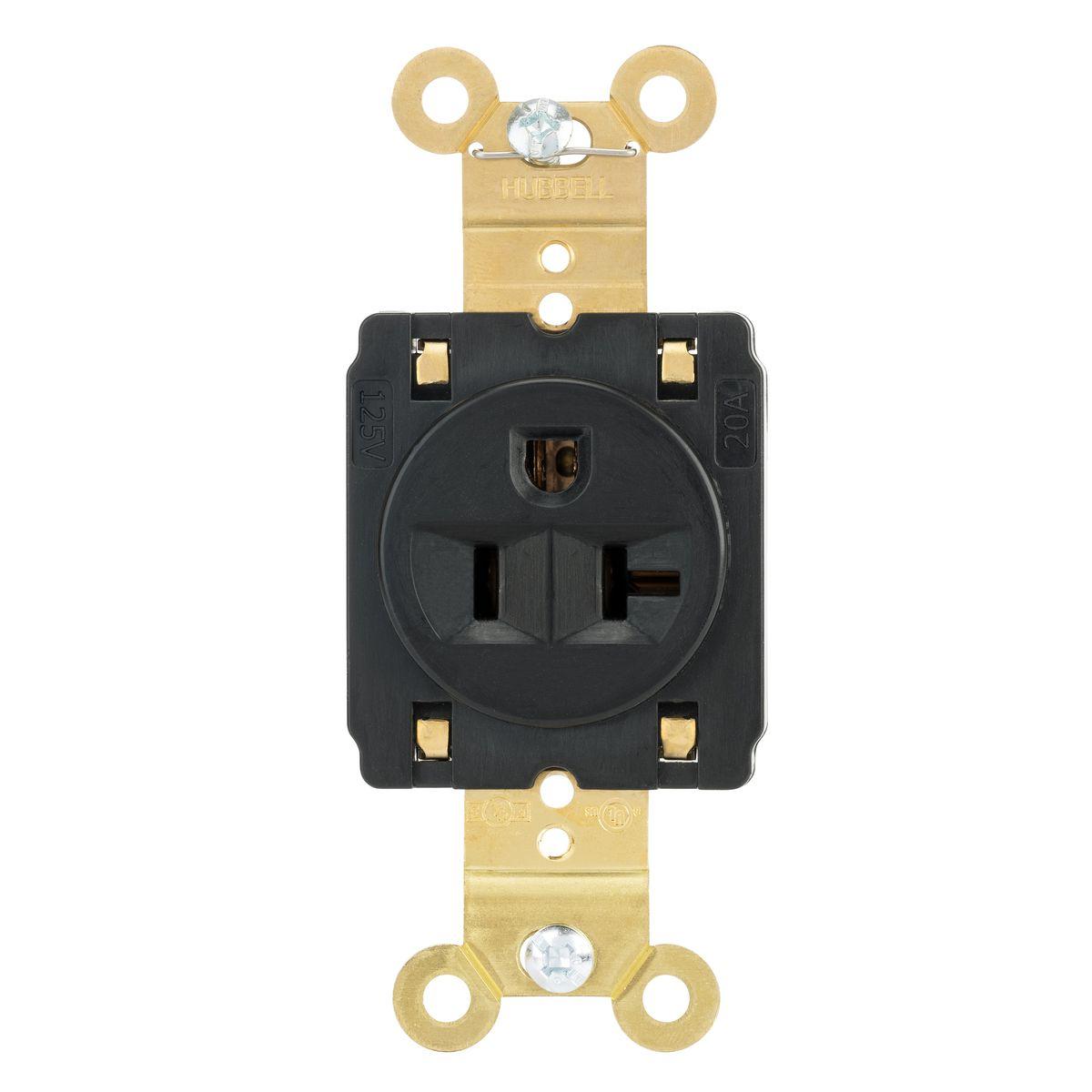 Hubbell Wiring Device-Kellems HBL5361STBK Straight Blade Receptacles