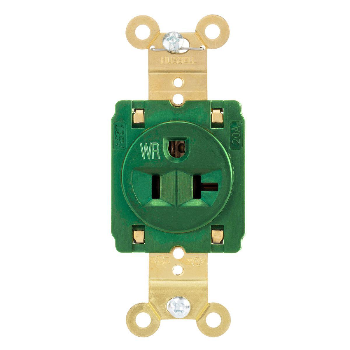 Hubbell Wiring Device-Kellems HBL5361STGNWR Straight Blade Receptacles