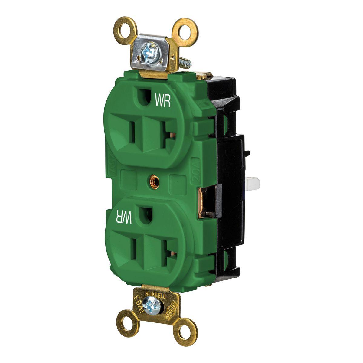Hubbell Wiring Device-Kellems HBL5362STGNWR Straight Blade Receptacles