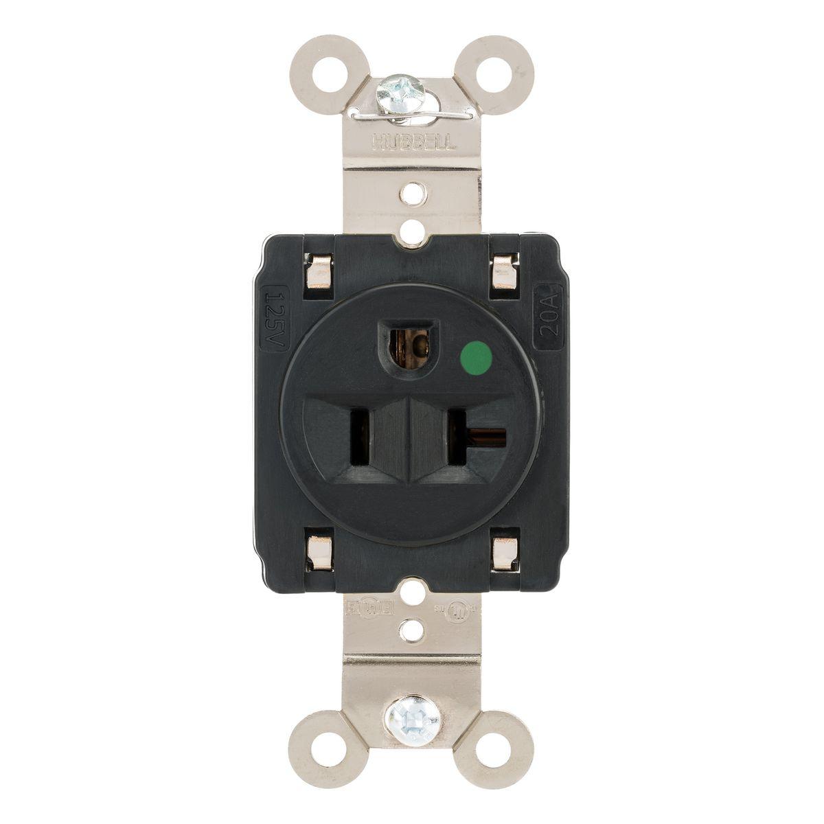 Hubbell Wiring Device-Kellems HBL8310STBK Straight Blade Receptacles