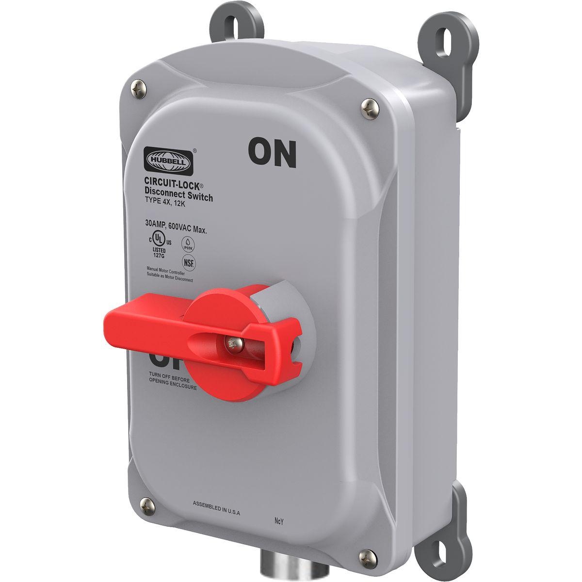 Wiring Device-Kellems HBLDS30MQR Heavy Duty Disconnect Switch, 600 V AC, 30 A, 15 hp, 3 Poles