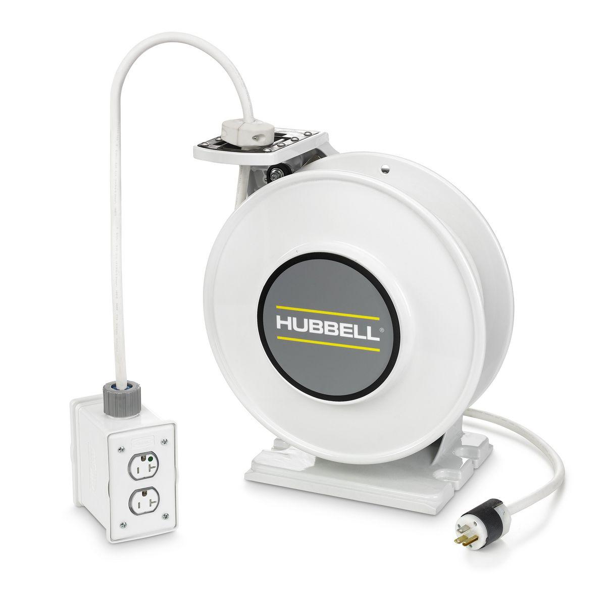 Hubbell Wiring Device-Kellems HBLIWC45123R220HG Duplex Receptacle Cord Reel, 125 V AC, 20 A, 45 ft L Cord