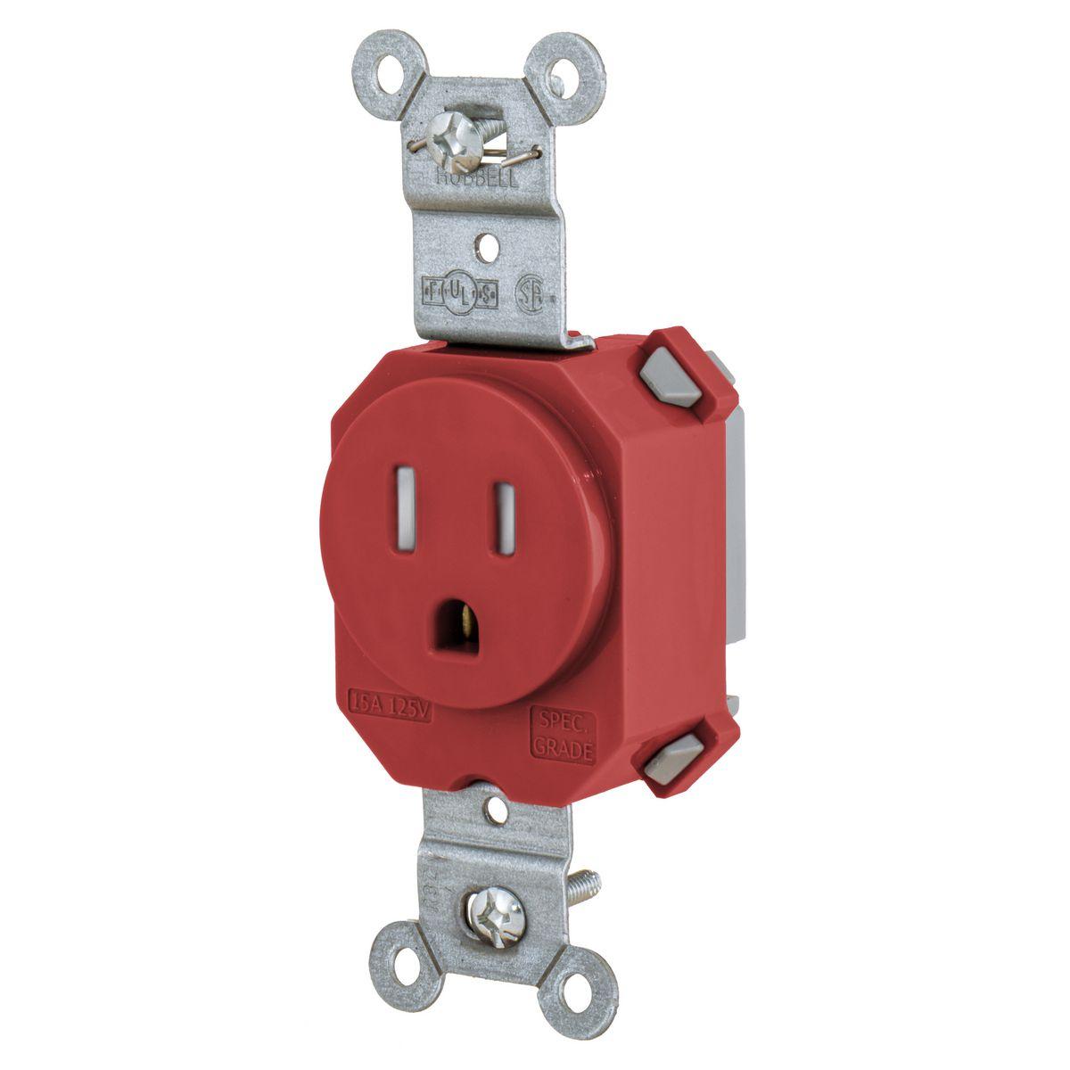 Hubbell Wiring Device-Kellems SNAP5261RTR Straight Blade Receptacles