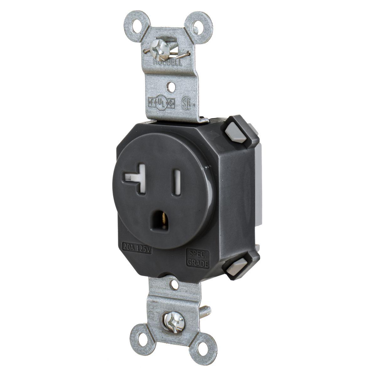 Hubbell Wiring Device-Kellems SNAP5361BKTR Straight Blade Receptacles