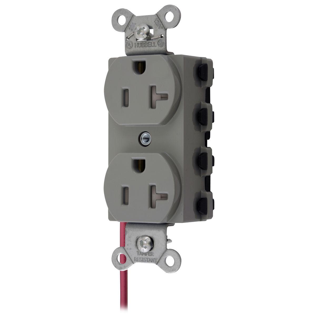 Hubbell Wiring Device-Kellems SNAP5362GYSCTRA Straight Blade Receptacles