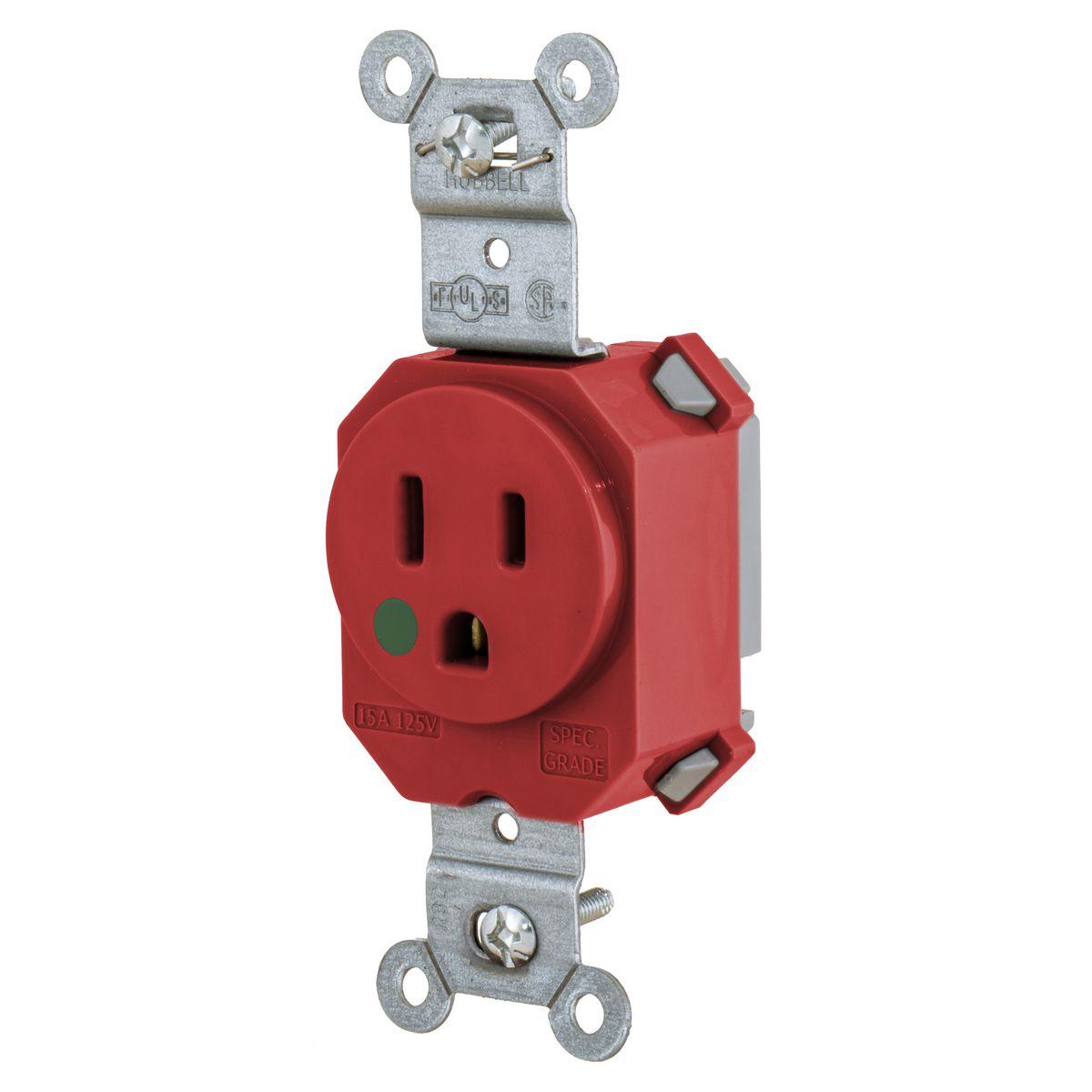Hubbell Wiring Device-Kellems SNAP8210R Straight Blade Receptacles