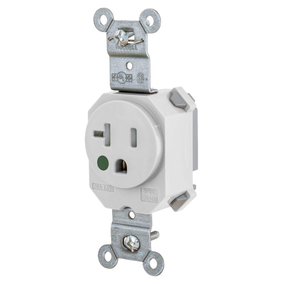 Hubbell Wiring Device-Kellems SNAP8310WTR Straight Blade Receptacles