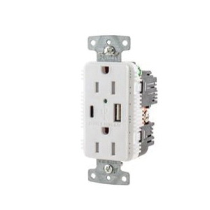 Hubbell Wiring Device-Kellems USB15AC5WP Receptacles & USB Ports